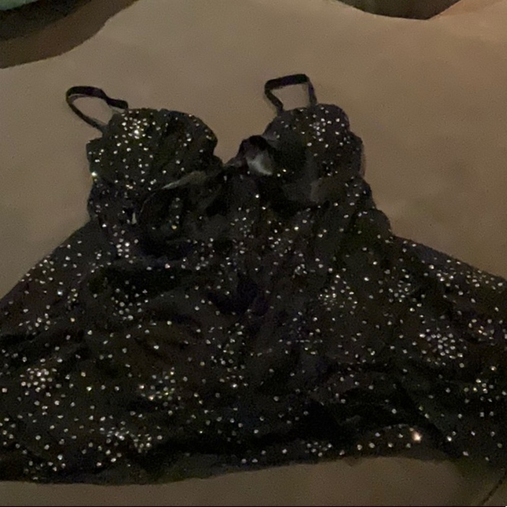 Black Intimate Dress with Silver Accents